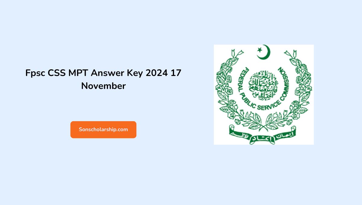 Fpsc CSS MPT Answer Key 2024 17 November