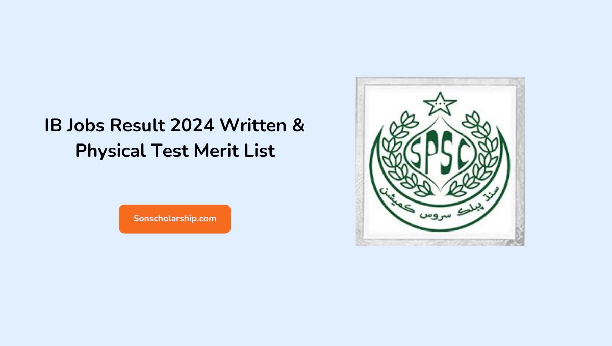 IB Jobs Result 2024 Written & Physical Test Merit List